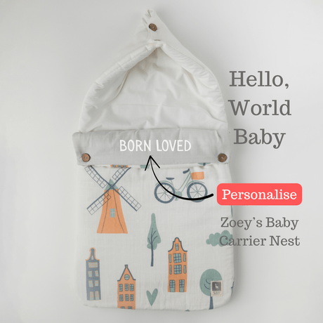Zoey Baby Carrier Nest Awesome Amsterdam Baby Carrier Nest (Muslin) -Carrying Nest Bag Portable Travelling Bed for Infants for 0-4 Months