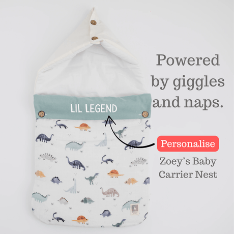 Zoey Baby Carrier Nest The Dino Land Baby Carrier Nest (Muslin),Carrying Nest Bag Portable Travelling Bed for Infants for 0-4 Months