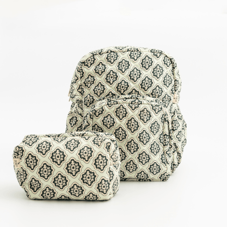 Zoey diaper bag Cotton Mosaic Backpack (Laptop + Diaper Bag)