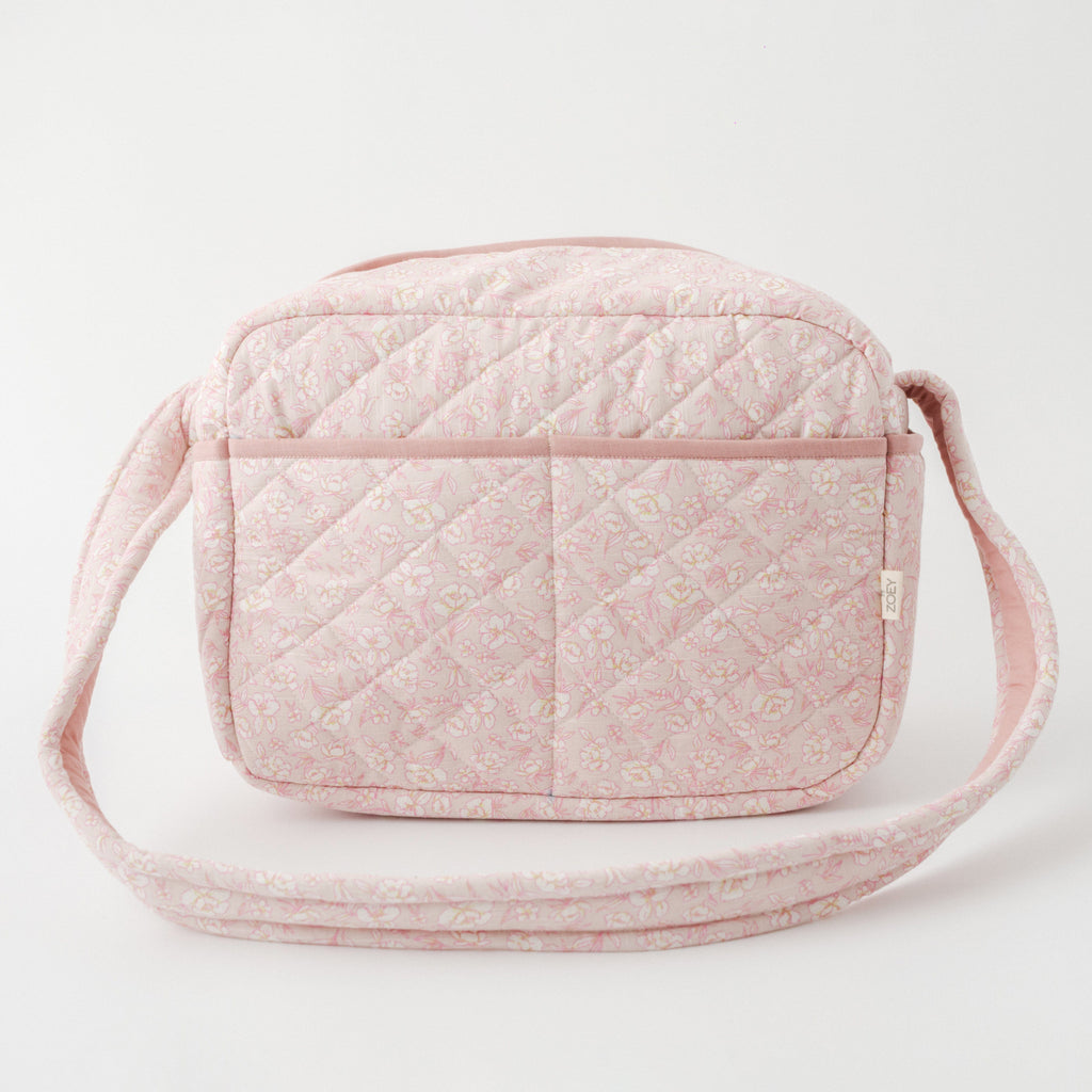 Zoey diaper bag Sakura Blossom Diaper Bag (100% Cotton with diamond Quilting)