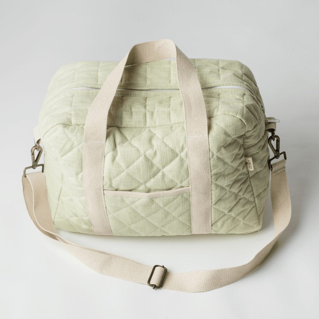 Zoey diaper bag Tea Green Quilted Diaper Bag (100% Cotton)