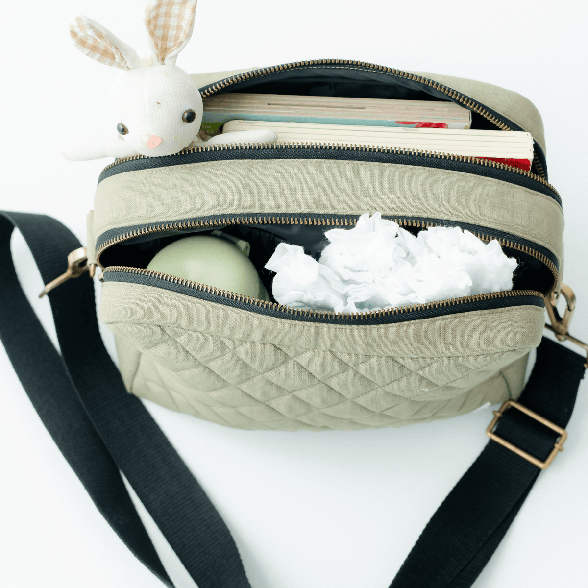 Zoey diaper bag The GoGreen Sling Diaper Bag (Linen Cotton - Green)