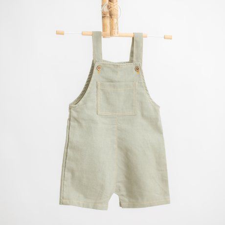 Zoey Dungarees Pocketful of Play Linen Cotton Unisex Dungaree (Sage Green)