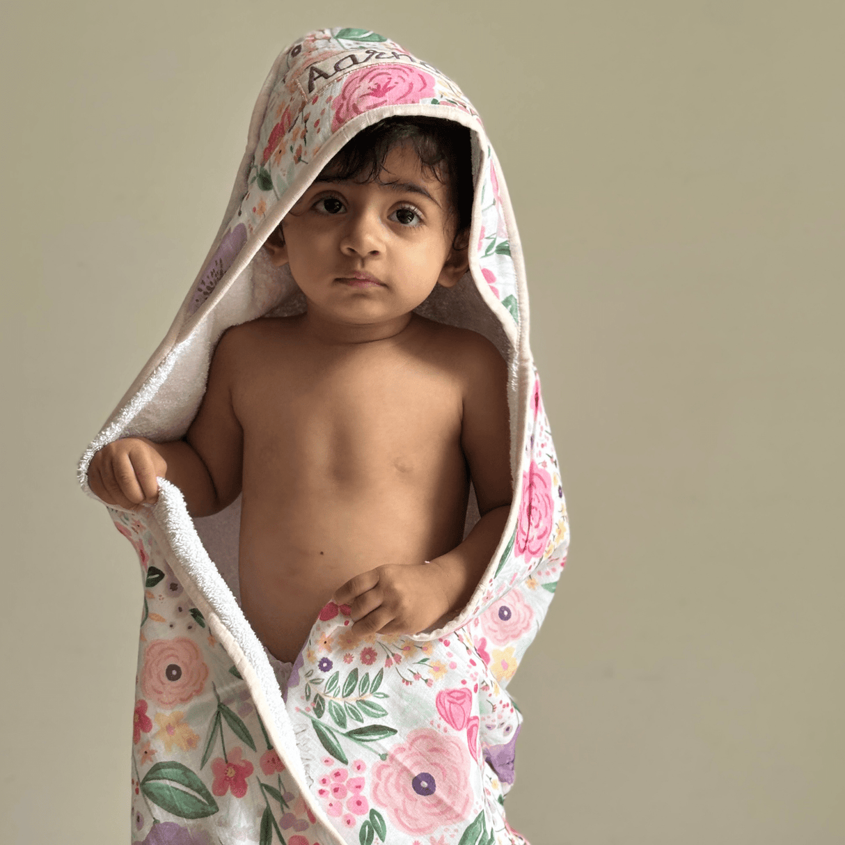 Zoey Hooded towel Medley of Flowers Muslin Hooded Towel (Can be Personalised)