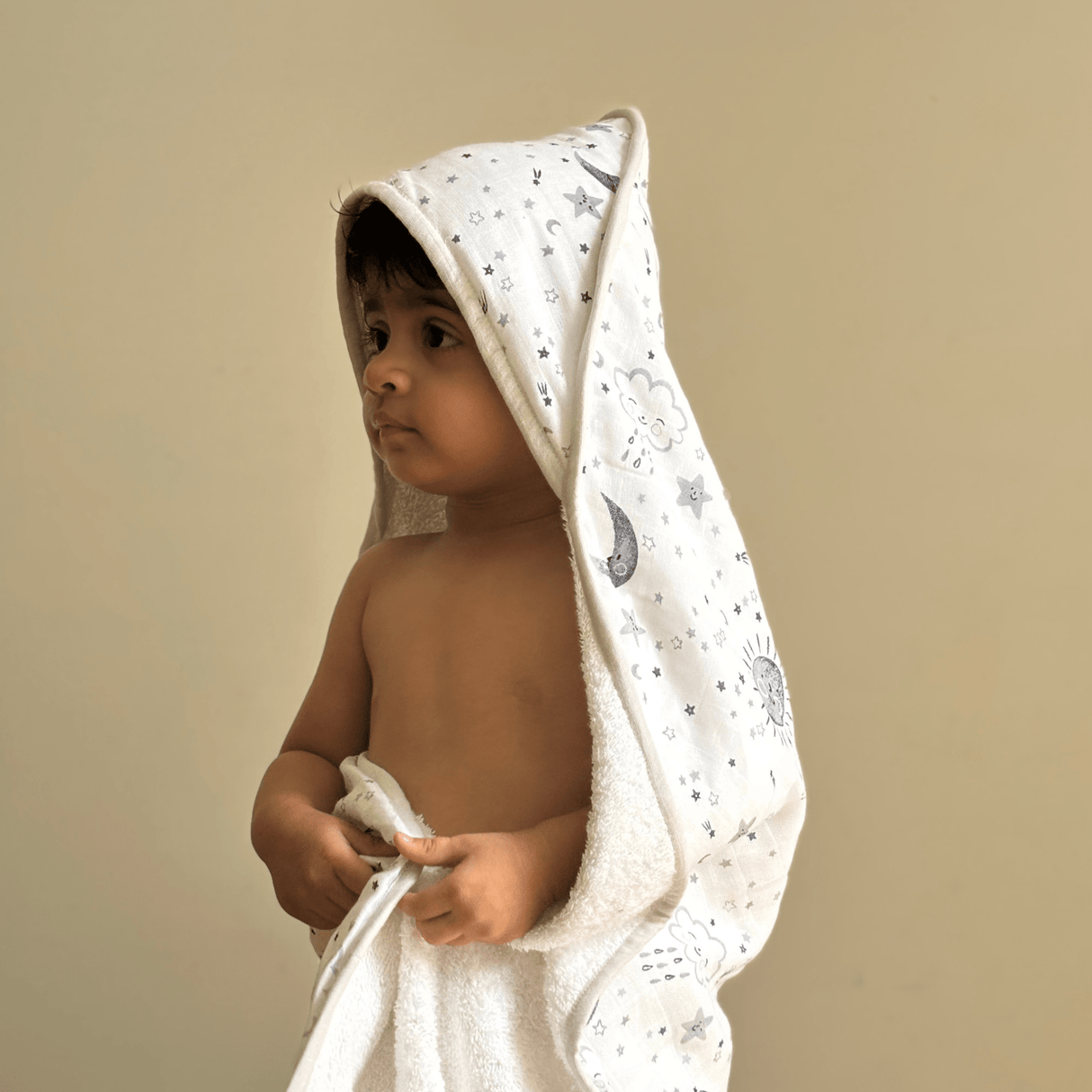 Zoey Hooded towel Moon & Me Muslin Hooded Towel (Can be Personalised)