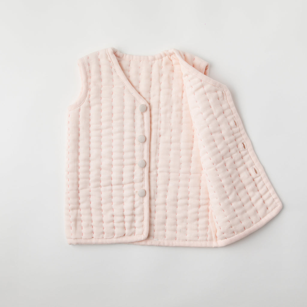 Zoey newborn wearables Rosette Muslin Quilted jacket (0-6 months)