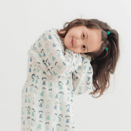 Zoey night suit Giggles & Grins Kurta Style Night Suit - BLUE (Pure Voile Cotton)