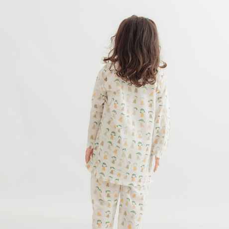 Zoey night suit Giggles & Grins Kurta Style Night Suit - YELLOW (Pure Voile Cotton)