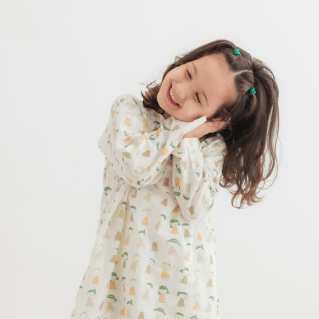 Zoey night suit Giggles & Grins Kurta Style Night Suit - YELLOW (Pure Voile Cotton)