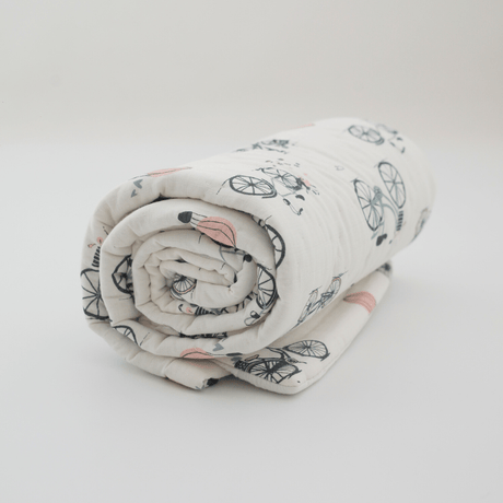 Zoey Quilt Bicycle Daydream Handcrafted Muslin Baby Quilt