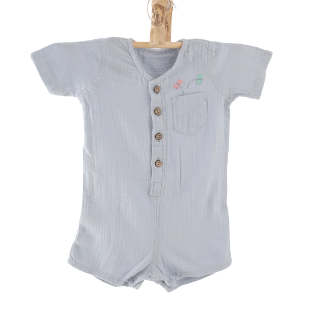 Zoey romper Sky Flutter Muslin Romper/Jumpsuit/Playsuit