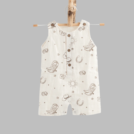 Zoey romper Wild Wild West Double Layer Muslin Romper/Jumpsuit/Onesie