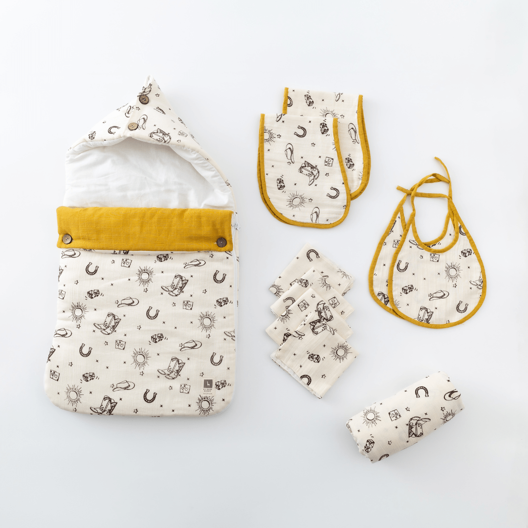 Zoey save on combos Be Baby Ready Combo - Wild Wild West (total 8 Muslin Items)