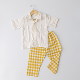Zoey night suit Sunlit Checks Kids Night Suit (Personalised)