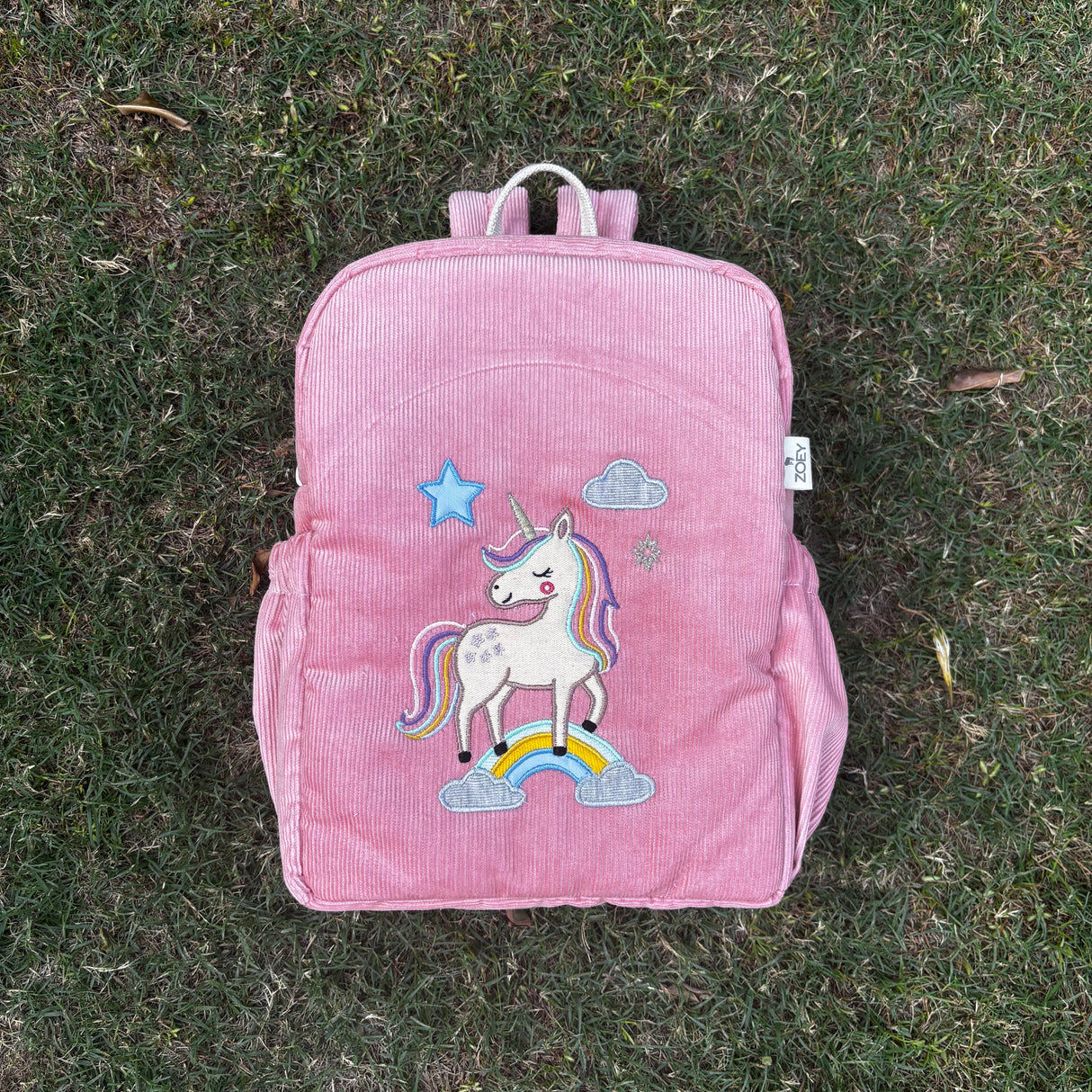 Handcrafted Unicorn Charm Corduroy Bag (Personalise)
