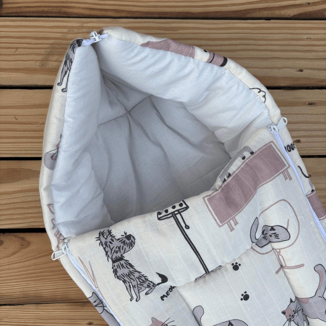 Zoey Baby Carrier Nest Newborn Woofles & Purrito Muslin Baby Carrier Nest (Muslin)