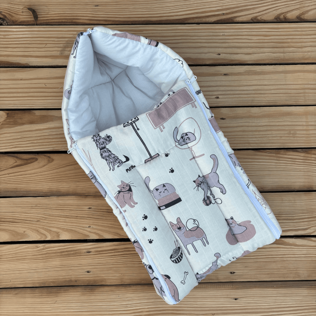 Zoey Baby Carrier Nest Newborn Woofles & Purrito Muslin Baby Carrier Nest (Muslin)