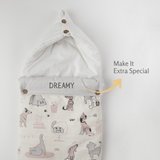 Zoey Baby Carrier Nest Woofles & Purrito Muslin Baby Carrier Nest,Carrying Nest Bag Portable Travelling Bed for Infants for 0-4 Months,New Born Baby