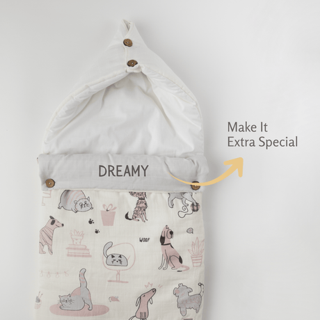 Zoey Baby Carrier Nest Woofles & Purrito Muslin Baby Carrier Nest,Carrying Nest Bag Portable Travelling Bed for Infants for 0-4 Months,New Born Baby