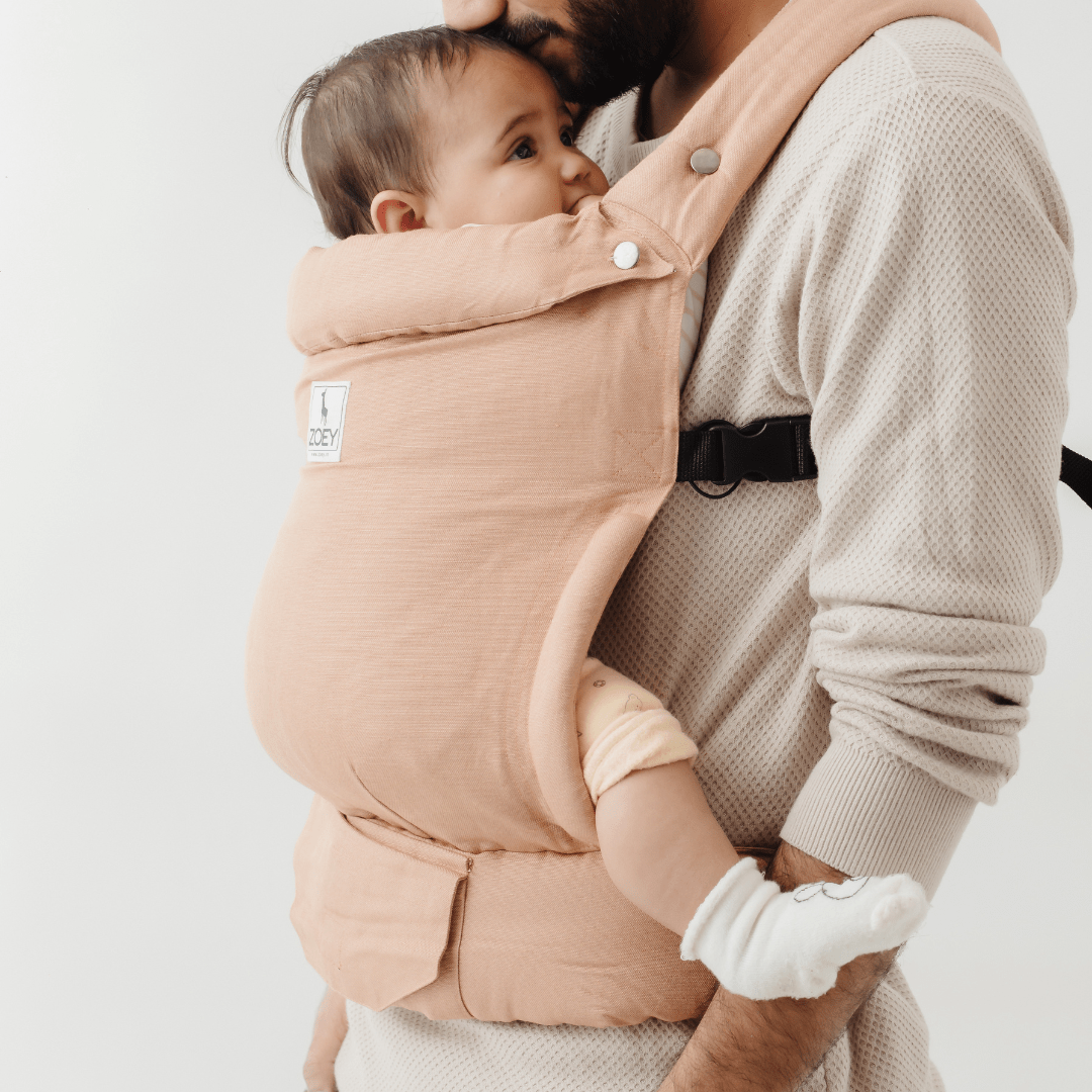 Zoey’s Baby Carrier, Made Of Bamboo Linen, Safe & Ergonomic, 2 Carry P