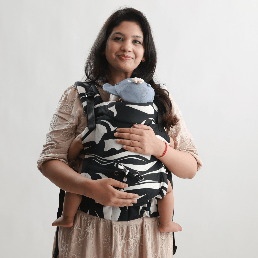 Zoey Baby Carriers Fully Adjustable Zoey’s Baby Carrier, Made Of Linen Cotton, Safe & Ergonomic, 3 Carry Positions, for 4 Months to 3 Year Old Baby (Abstract Print)