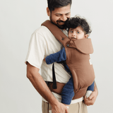Zoey Baby Carriers Semi Adjustable - Zoey’s Baby Carrier, Made Of Linen Cotton, Safe & Ergonomic, 2 Carry Positions, for 4 Months to 3 Year Old Baby (Brown Color)