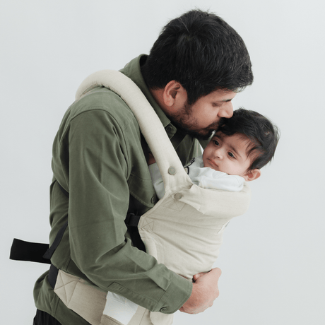Zoey Baby Carriers Zoey’s Baby Carrier, Made Of Linen Cotton, Safe & Ergonomic, 2 Carry Positions, for 4 Months to 3 Year Old Baby (Beige Color)