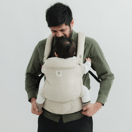 Zoey Baby Carriers Zoey’s Baby Carrier, Made Of Linen Cotton, Safe & Ergonomic, 2 Carry Positions, for 4 Months to 3 Year Old Baby (Beige Color)