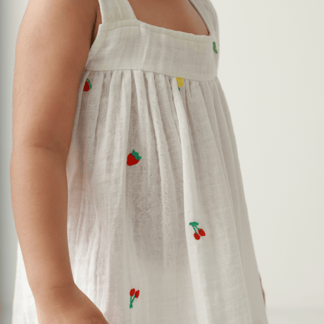 Zoey baby dress Amelia Embroidered Dress - Soft Muslin Frock for Baby Girls & Toddlers