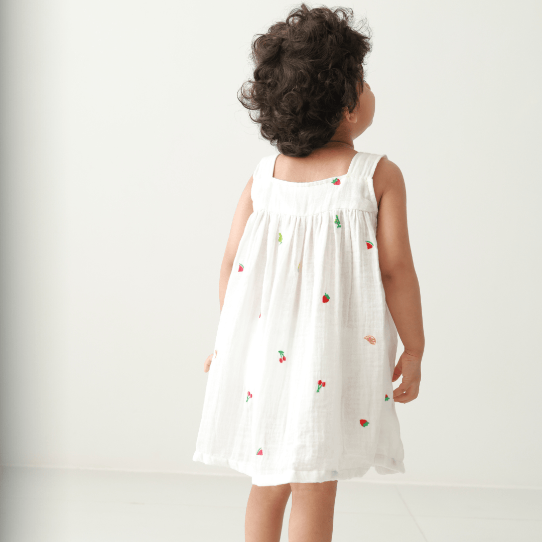 Zoey baby dress Amelia Embroidered Dress - Soft Muslin Frock for Baby Girls & Toddlers