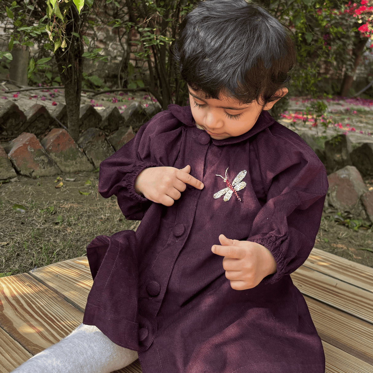 Zoey baby dress Dragonfly Flutter Dress (Premium Corduroy)