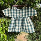 Zoey baby dress Green Checkerboard Joy Dress (Pure Cotton)