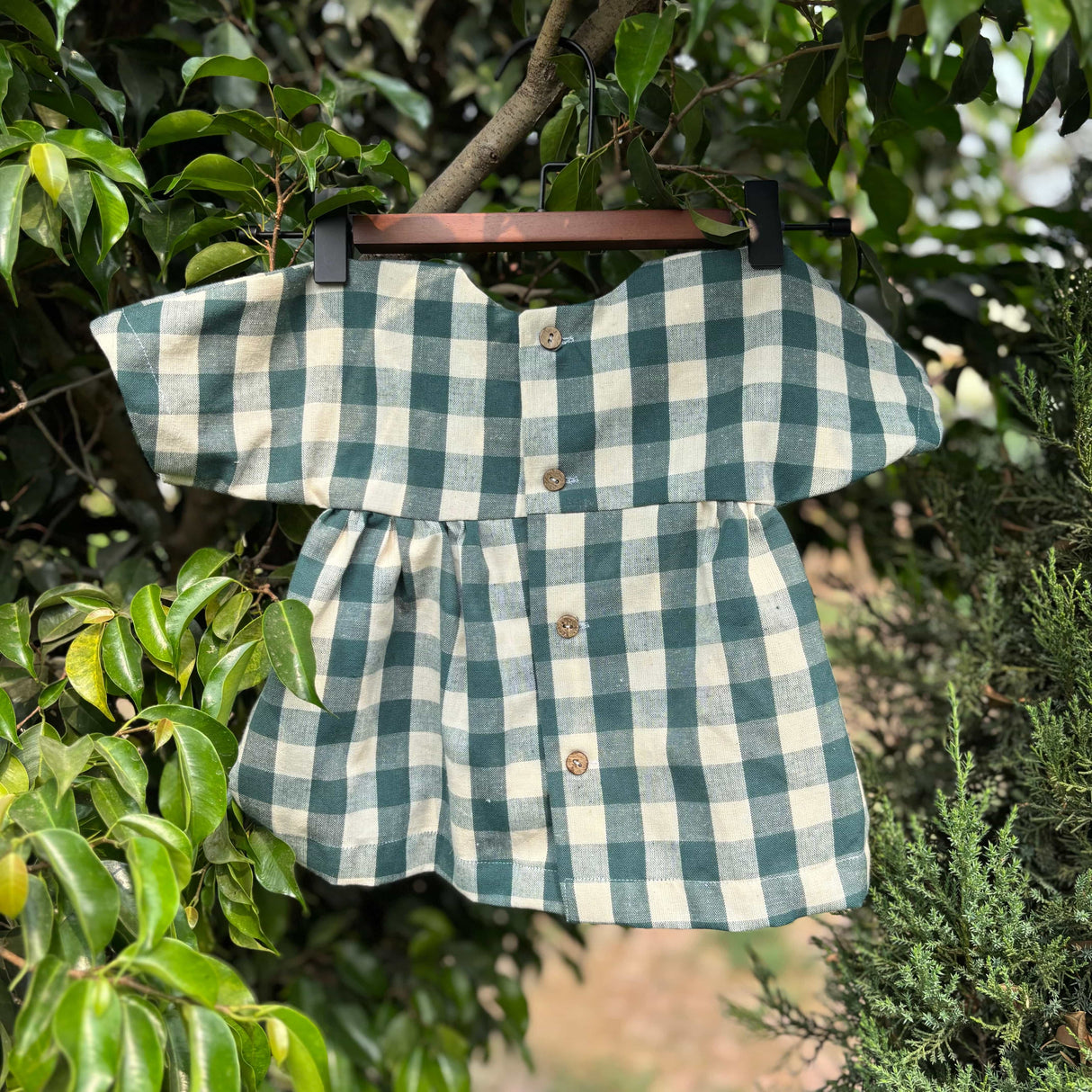 Zoey baby dress Green Checkerboard Joy Dress (Pure Cotton)