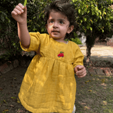 Zoey baby dress Organic Muslin Mustard Glow Dress + Matching Underpants (Christmas Edition)