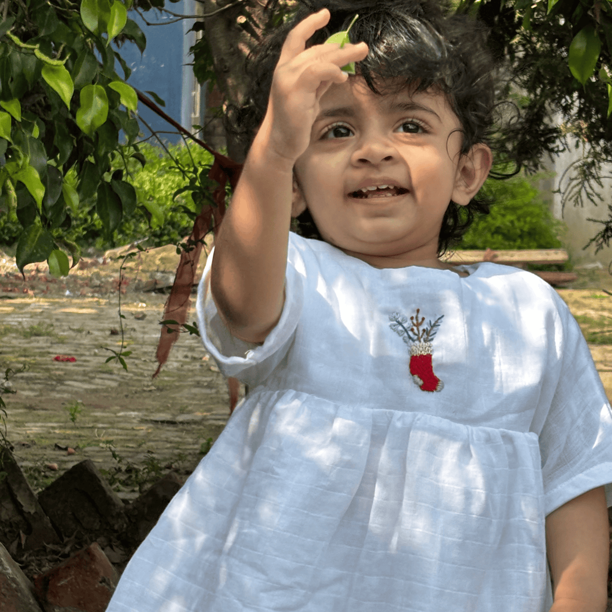 Zoey baby dress Organic Muslin Twirl Dress + Matching Underpants (Christmas Edition)