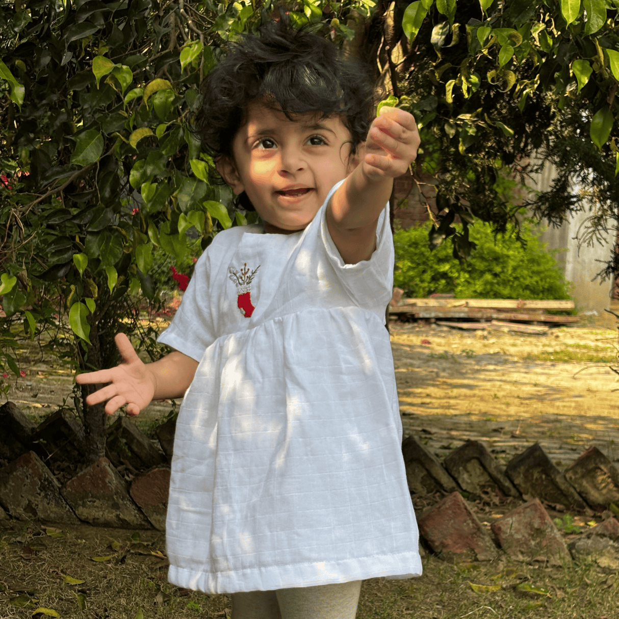 Zoey baby dress Organic Muslin Twirl Dress + Matching Underpants (Christmas Edition)