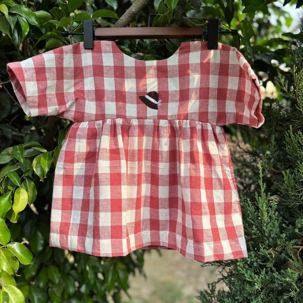 Zoey baby dress Red Checkerboard Muse Frock (Pure Cotton)