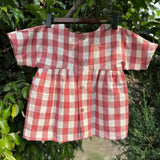 Zoey baby dress Red Checkerboard Muse Frock (Pure Cotton)