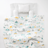 Zoey bedding set With Quilt (Razai) Little Campers Mini Bedding Set (Organic Muslin 0-1 Year)