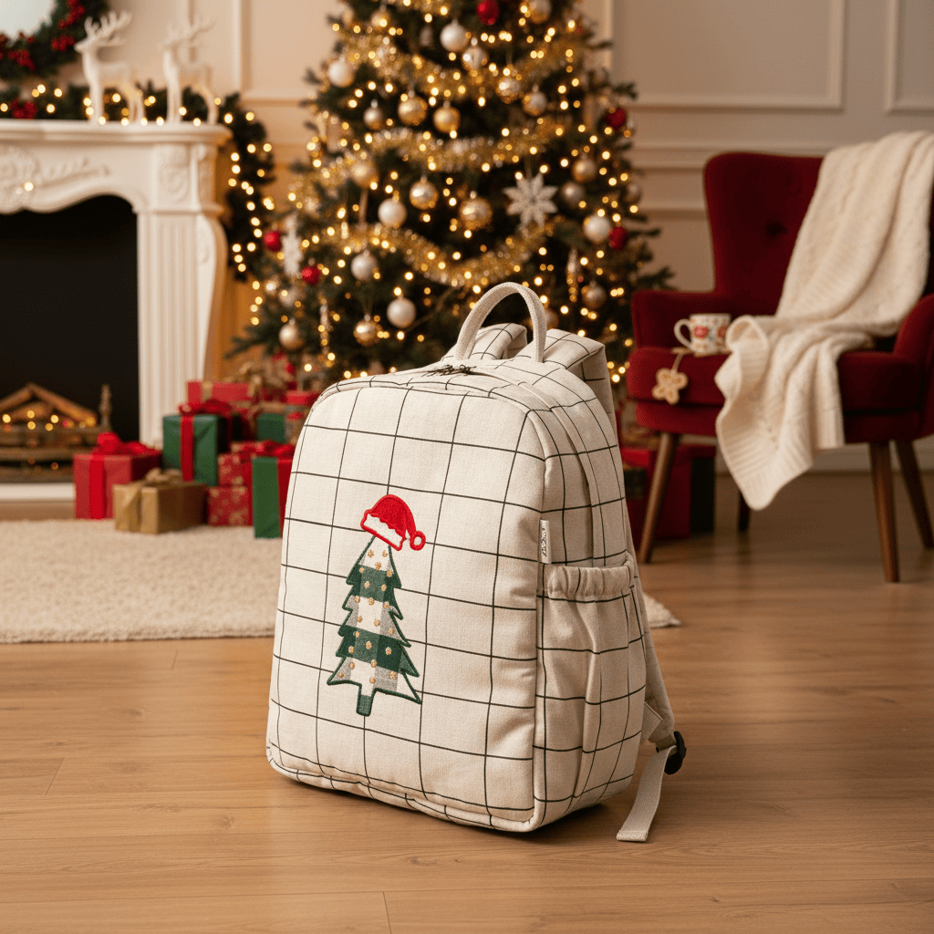 Zoey bonsai backpack 🎄 Christmas Tree Embroidered School Bag – Limited Christmas Edition (Personalise) (Copy)