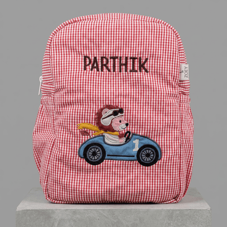 Zoey bonsai backpack Handcrafted Mini Grand Prix / Little Racer Lion School Bag (Personalise)