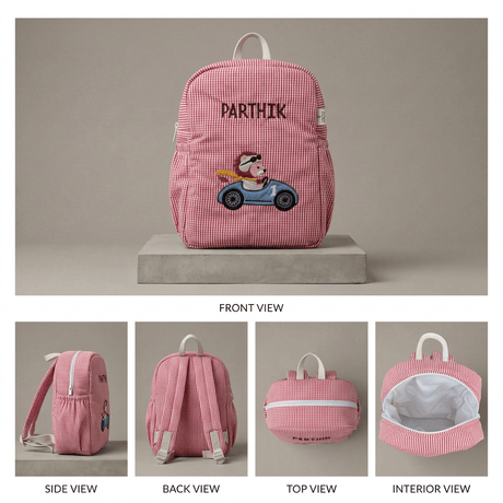 Zoey bonsai backpack Handcrafted Mini Grand Prix / Little Racer Lion School Bag (Personalise)