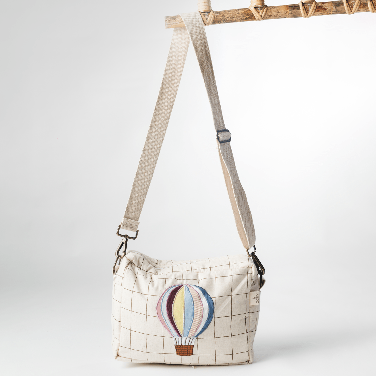 Hot Air Balloon Cotton Sling Bag Handcrafted Patchwork Zoey