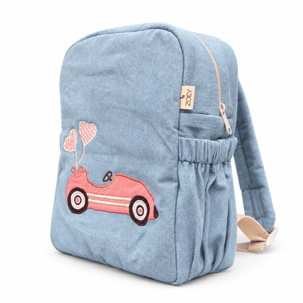 Zoey bonsai backpack Pink Pitstop Denim Backpack School Bag (Personalise)