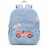 Zoey bonsai backpack Pink Pitstop Denim Backpack School Bag (Personalise)