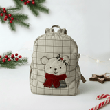 Zoey bonsai backpack Winter Bear Embroidered School Bag – Limited Christmas Edition (Personalise)