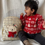 Zoey bonsai backpack Winter Bear Embroidered School Bag – Limited Christmas Edition (Personalise)