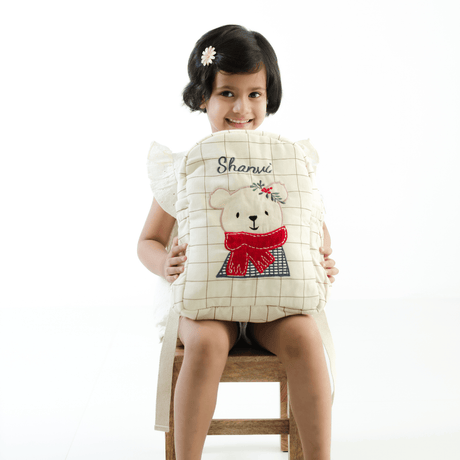 Zoey bonsai backpack Winter Bear Embroidered School Bag – Limited Christmas Edition (Personalise)
