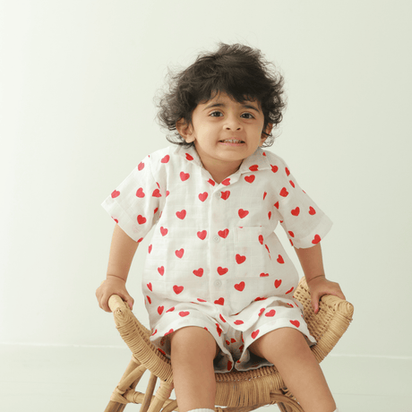 Zoey co-ord set For My Sweetheart Muslin Co-ord Set (Loungewear for Babies)
