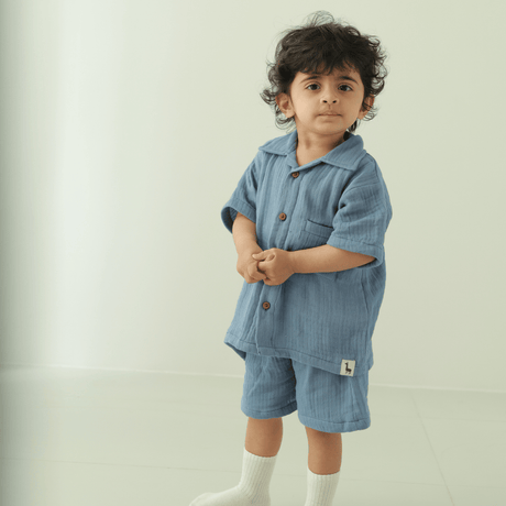 Zoey co-ord set Under the Sky Muslin Co-ord Set (Loungewear for Babies)